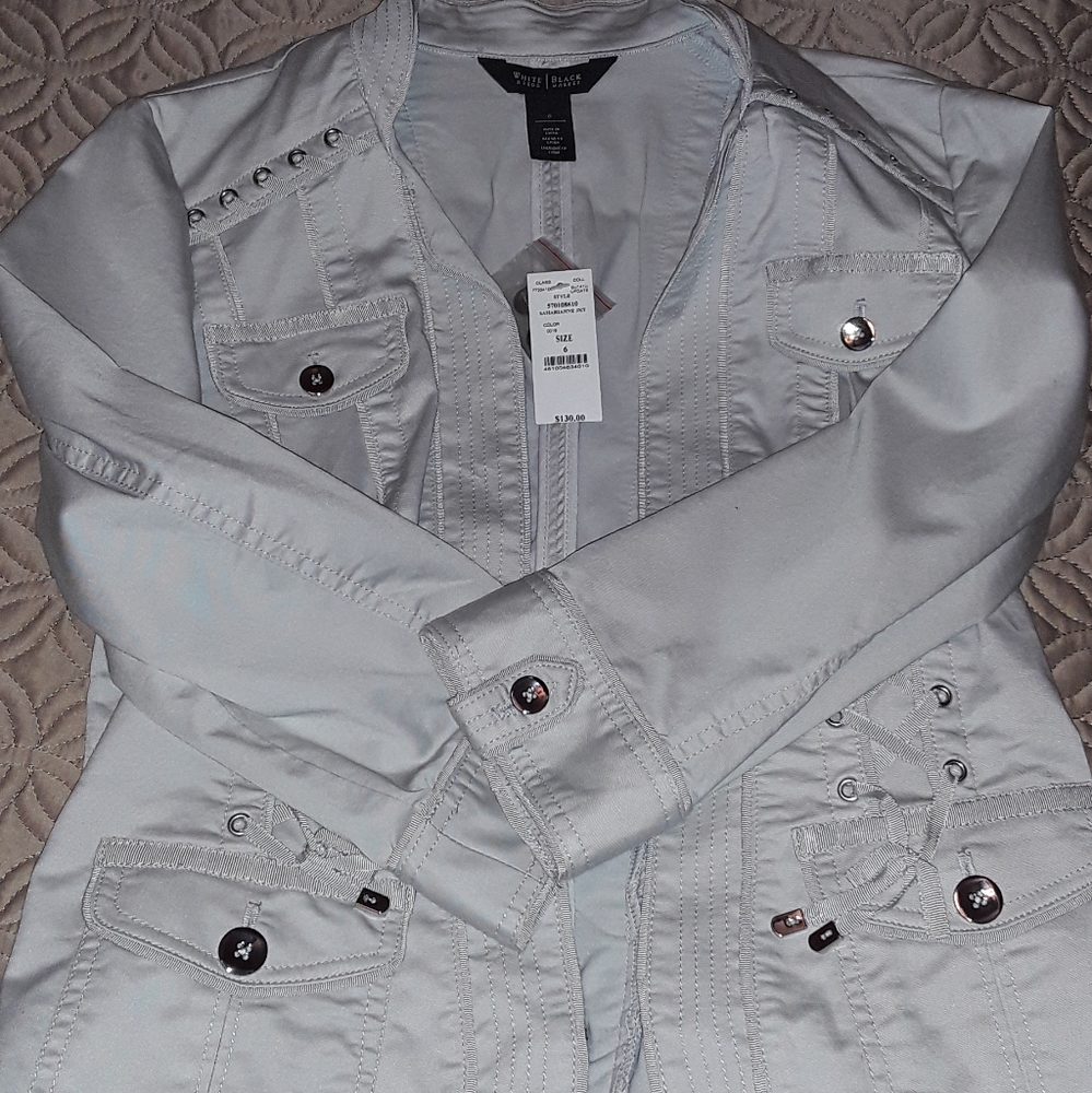 NWT White House Black Market Gray Jacket Top